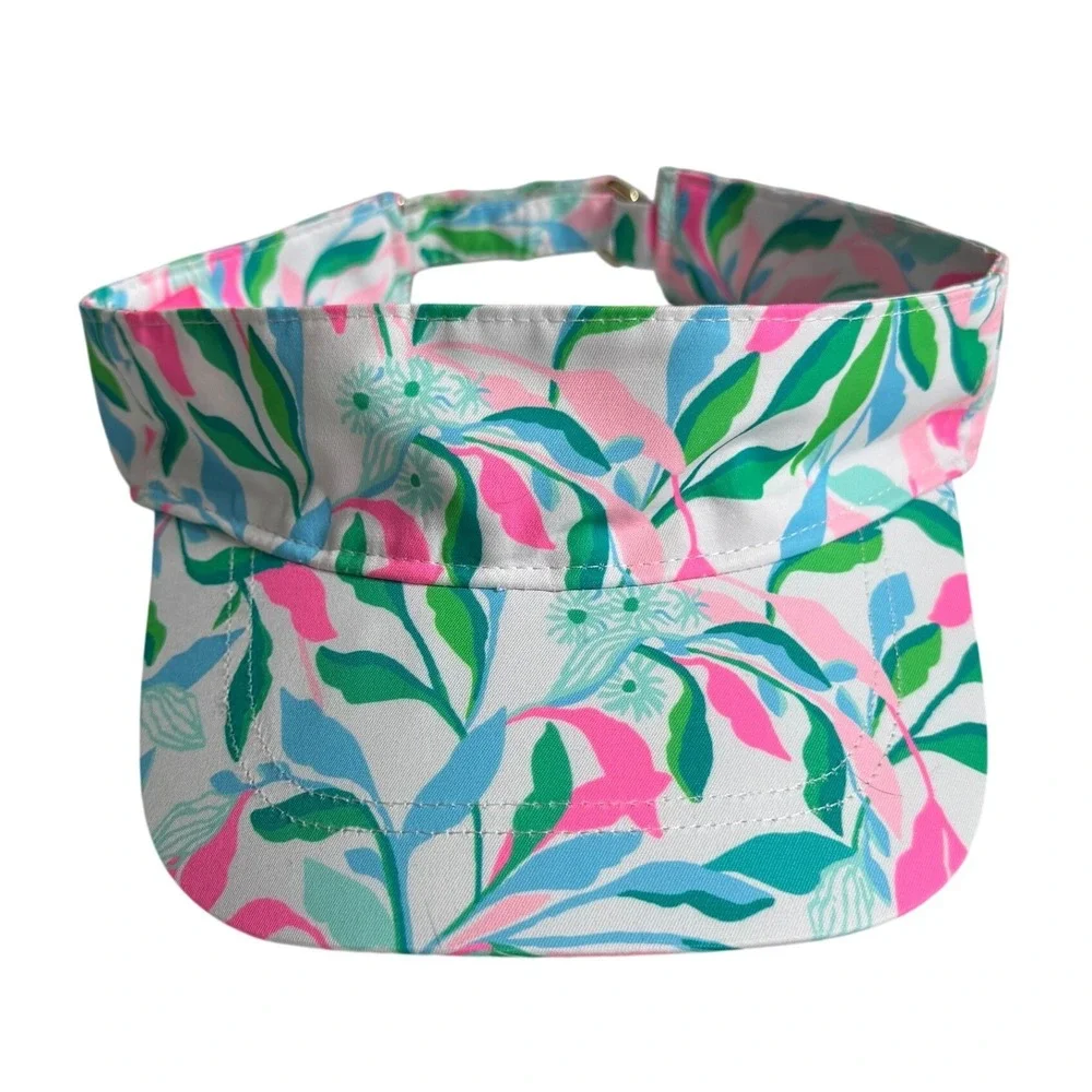 Lilly Pulitzer Holding Court Floral Leaf Print Resort Visor Womens Tropical